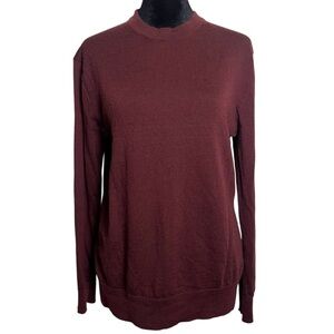 Burgundy Banana Republic Merino Wool High Crew Neck Sweater — Size Small